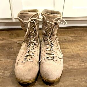 Vibram Tan Lace-Up Combat Boots